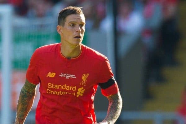 LIVERPOOL, ENGLAND - Saturday, March 25, 2017: Real Liverpoolís Daniel Agger in action against Real Madrid during a Legends friendly match at Anfield. (Pic by Peter Powell/Propaganda)