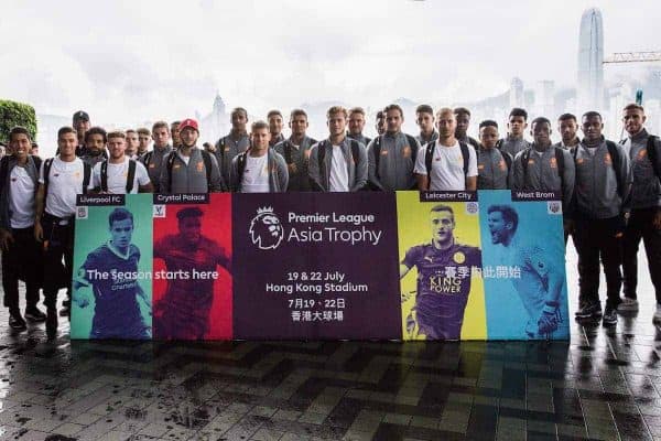 HONG KONG, CHINA - Monday, July 17, 2017: Liverpool players arrive at the Ritz-Carlton Hotel in Kowloon, Hong Kong, ahead of the Premier League Asia Trophy 2017. (Pic by FA Premier League/Pool/Propaganda)