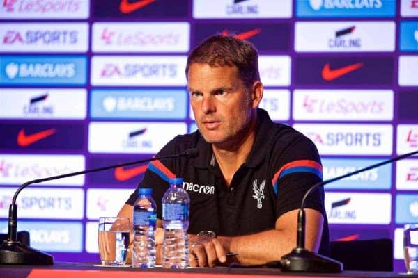 HONG KONG, CHINA - Tuesday, July 18, 2017: Crystal Palace's manager Frank de Boer during a press conference at the Grand Hyatt Hotel Hong Kong ahead of the Premier League Asia Trophy 2017. (Pic by David Rawcliffe/Propaganda)