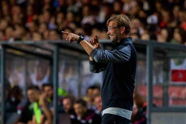 HONG KONG, CHINA - Wednesday, July 19, 2017: Liverpool's manager Jürgen Klopp during the Premier League Asia Trophy match between Liverpool and Crystal Palace at the Hong Kong International Stadium. (Pic by David Rawcliffe/Propaganda)