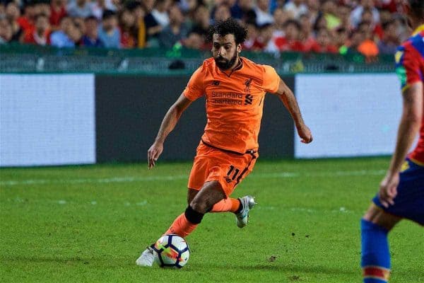 HONG KONG, CHINA - Wednesday, July 19, 2017: Liverpool's Mohamed Salah during the Premier League Asia Trophy match between Liverpool and Crystal Palace at the Hong Kong International Stadium. (Pic by David Rawcliffe/Propaganda)