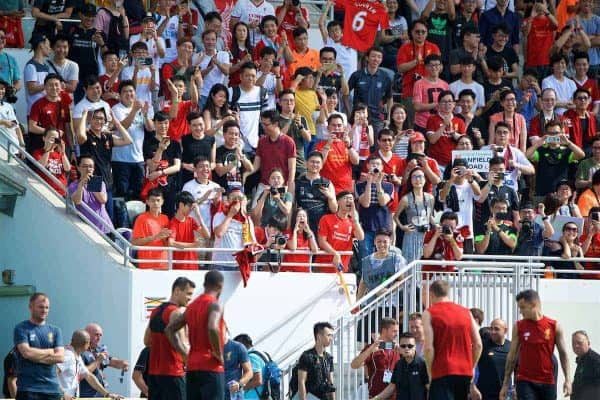 HONG KONG, CHINA - Friday, July 21, 2017: Liverpool supporters during a training session at the Mong Kok Stadium during the Premier League Asia Trophy 2017. (Pic by David Rawcliffe/Propaganda)