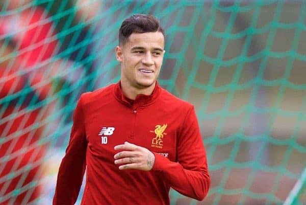 ROTTACH-EGERN, GERMANY - Friday, July 28, 2017: Liverpool's Philippe Coutinho Correia during a training session at FC Rottach-Egern on day three of the preseason training camp in Germany. (Pic by David Rawcliffe/Propaganda)