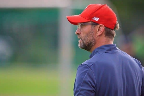 ROTTACH-EGERN, GERMANY - Friday, July 28, 2017: Liverpool's manager J¸rgen Klopp during a training session at FC Rottach-Egern on day three of the preseason training camp in Germany. (Pic by David Rawcliffe/Propaganda)