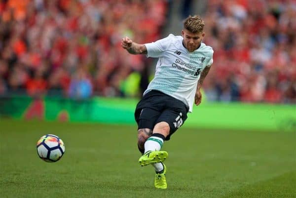 DUBLIN, REPUBLIC OF IRELAND - Saturday, August 5, 2017: Liverpool's Alberto Moreno during a preseason friendly match between Athletic Club Bilbao and Liverpool at the Aviva Stadium. (Pic by David Rawcliffe/Propaganda)