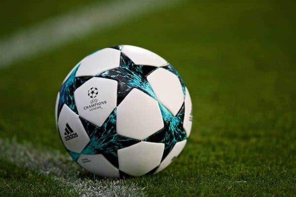 SINSHEIM, GERMANY - Tuesday, August 15, 2017: The official Adidas match-ball during the UEFA Champions League Play-Off 1st Leg match between TSG 1899 Hoffenheim and Liverpool at the Rhein-Neckar-Arena. (Pic by David Rawcliffe/Propaganda)