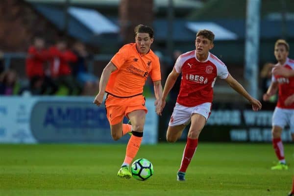 LEYLAND, ENGLAND - Friday, August 25, 2017: Liverpool's Harry Wilson during the Lancashire Senior Cup Final match between Fleetwood Town and Liverpool Under-23's at the County Ground. (Pic by Propaganda)