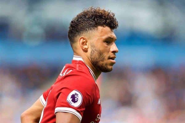 MANCHESTER, ENGLAND - Saturday, September 9, 2017: Liverpool's Alex Oxlade-Chamberlain during the FA Premier League match between Manchester City and Liverpool at the City of Manchester Stadium. (Pic by David Rawcliffe/Propaganda)