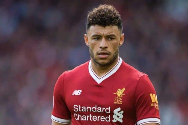 LIVERPOOL, ENGLAND - Saturday, September 16, 2017: Liverpool's Alex Oxlade-Chamberlain in action during the FA Premier League match between Liverpool and Burnley at Anfield. (Pic by Peter Powell/Propaganda)