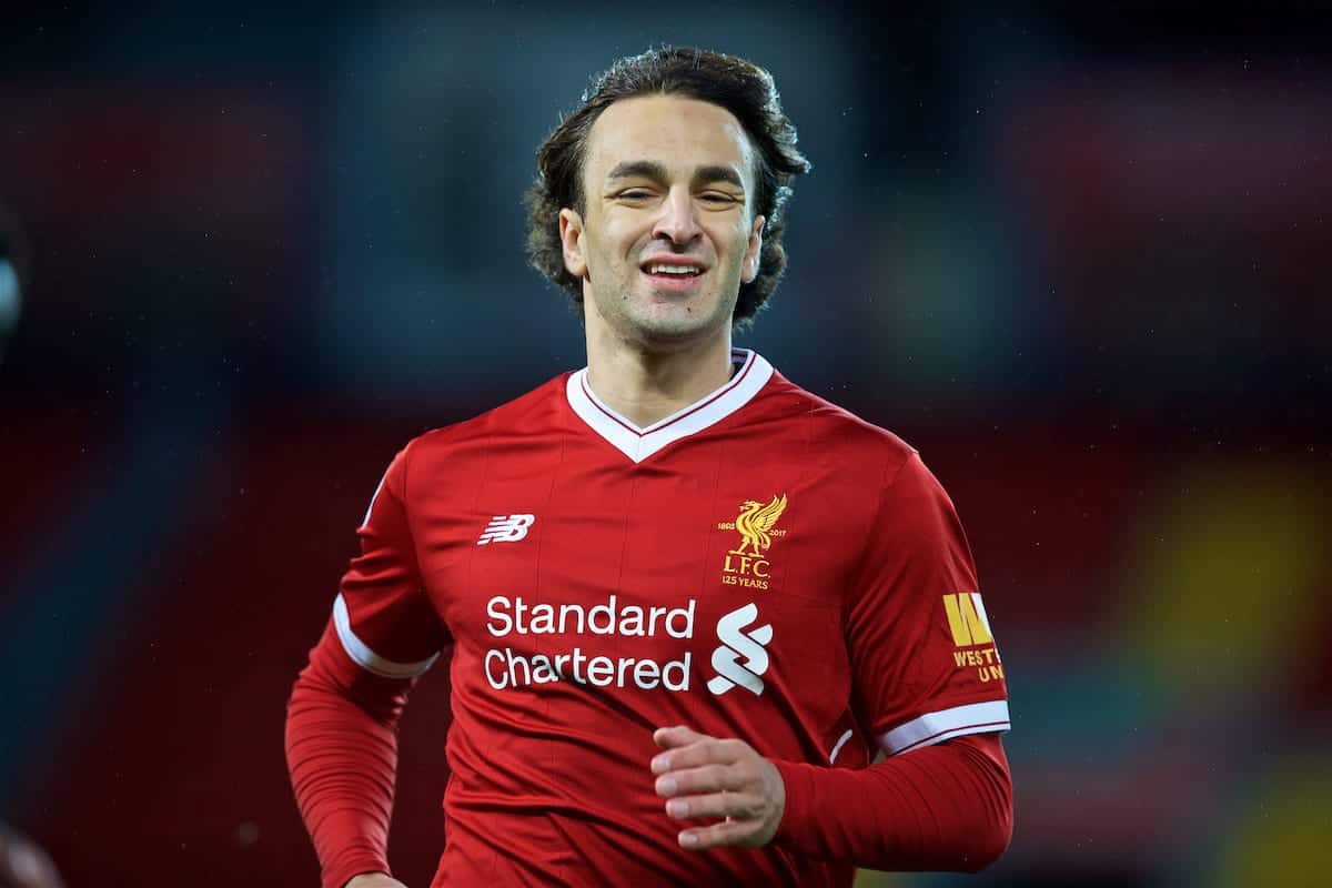 LIVERPOOL, ENGLAND - Friday, September 22, 2017: Liverpool's Lazar Markovic during the Under-23 FA Premier League 2 Division 1 match between Liverpool and Tottenham Hotspur at Anfield. (Pic by David Rawcliffe/Propaganda)
