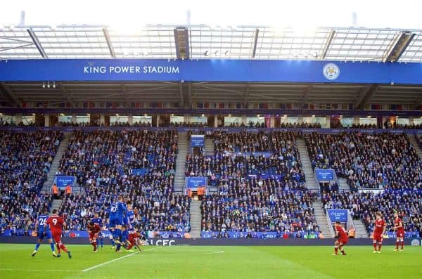 LEICESTER, ENGLAND - Saturday, September 23, 2017: Liverpool's Philippe Coutinho Correia scores the second goal from a free-kick during the FA Premier League match between Leicester City and Liverpool at the King Power Stadium. (Pic by David Rawcliffe/Propaganda)