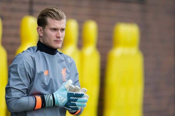 LIVERPOOL, ENGLAND - Monday, September 25, 2017: Liverpool's goalkeeper Loris Karius during a training session at Melwood Training Ground ahead of the UEFA Champions League Group E match against FC Spartak Moscow. (Pic by Paul Greenwood/Propaganda)