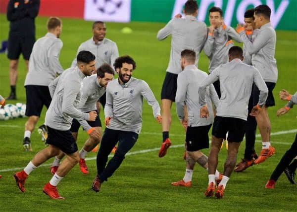 SEVILLE, SPAIN - Monday, November 20, 2017: Liverpool's Mohamed Salah during a training session ahead of the UEFA Champions League Group E match between Sevilla FC and Liverpool FC at the Estadio Ramón Sánchez Pizjuán. (Pic by David Rawcliffe/Propaganda)