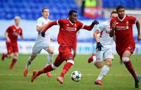 BIRKENHEAD, ENGLAND - Wednesday, December 6, 2017: Liverpool's Rafael Camacho during the UEFA Youth League Group E match between Liverpool FC and FC Spartak Moscow at Prenton Park. (Pic by David Rawcliffe/Propaganda)