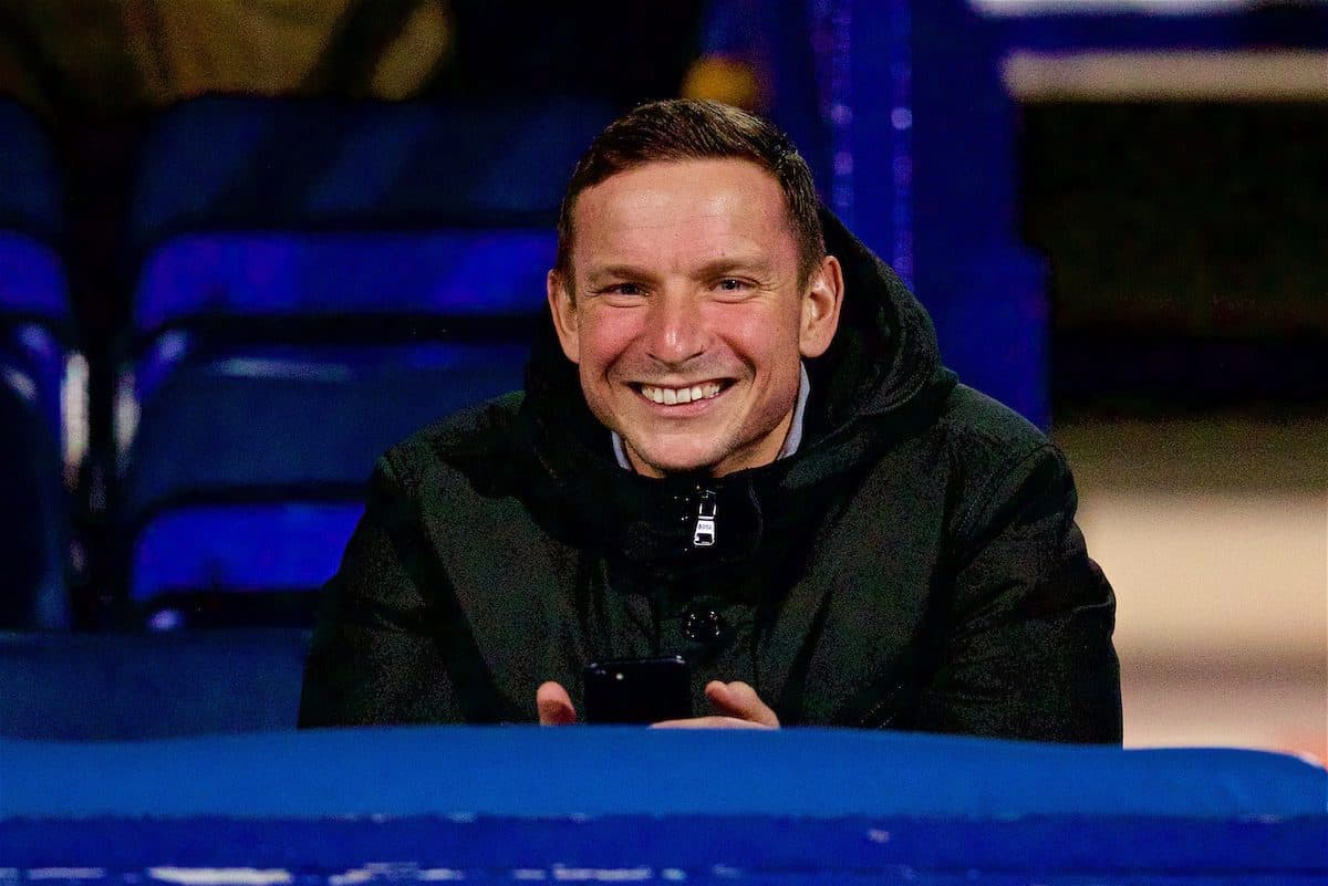 BIRKENHEAD, ENGLAND - Tuesday, December 19, 2017: Liverpool's first-team development coach Pepijn Lijnders during the Under-23 FA Premier League International Cup Group A match between Liverpool and PSV Eindhoven at Prenton Park. (Pic by David Rawcliffe/Propaganda)