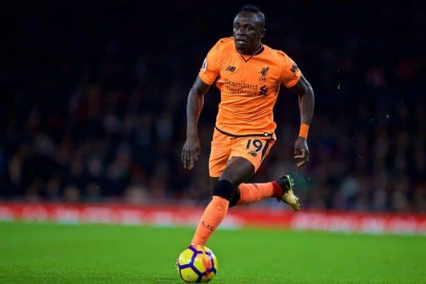 LONDON, ENGLAND - Friday, December 22, 2017: Liverpool's Sadio Mane during the FA Premier League match between Arsenal and Liverpool at the Emirates Stadium. (Pic by David Rawcliffe/Propaganda)