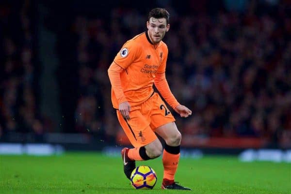 LONDON, ENGLAND - Friday, December 22, 2017: Liverpool's Andy Robertson during the FA Premier League match between Arsenal and Liverpool at the Emirates Stadium. (Pic by David Rawcliffe/Propaganda)