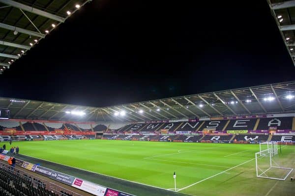SWANSEA, WALES - Monday, January 22, 2018: A general view of the Liberty Stadium before the FA Premier League match between Swansea City FC and Liverpool FC. (Pic by David Rawcliffe/Propaganda)