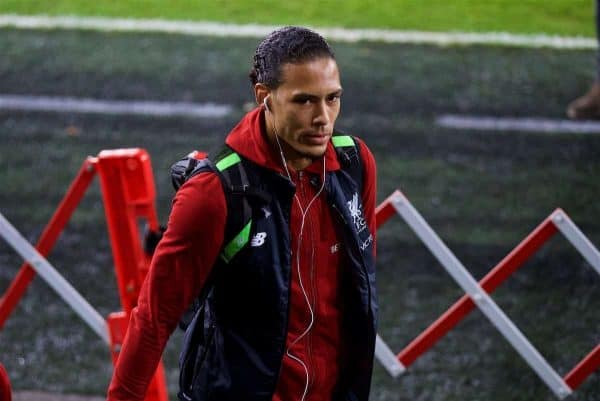 SWANSEA, WALES - Monday, January 22, 2018: Liverpool's Virgil van Dijk before the FA Premier League match between Swansea City FC and Liverpool FC at the Liberty Stadium. (Pic by David Rawcliffe/Propaganda)