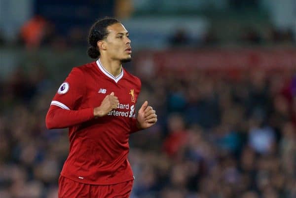 SWANSEA, WALES - Monday, January 22, 2018: Liverpool's Virgil van Dijk during the FA Premier League match between Swansea City FC and Liverpool FC at the Liberty Stadium. (Pic by David Rawcliffe/Propaganda)