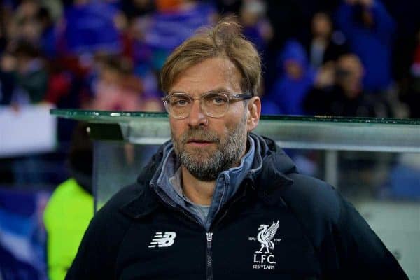 PORTO, PORTUGAL - Wednesday, February 14, 2018: Liverpool's manager J¸rgen Klopp beforer the UEFA Champions League Round of 16 1st leg match between FC Porto and Liverpool FC on Valentine's Day at the Est·dio do Drag„o. (Pic by David Rawcliffe/Propaganda)