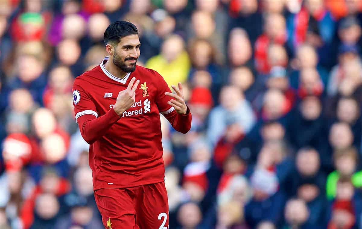 BIRKENHEAD, ENGLAND - Wednesday, February 21, 2018: Liverpool's Emre Can during the UEFA Youth League Quarter-Final match between Liverpool FC and Manchester United FC at Prenton Park. (Pic by David Rawcliffe/Propaganda)