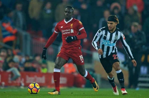 LIVERPOOL, ENGLAND - Saturday, March 3, 2018: Liverpool's Sadio Mane during the FA Premier League match between Liverpool FC and Newcastle United FC at Anfield. (Pic by Peter Powell/Propaganda)