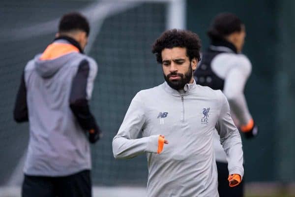 LIVERPOOL, ENGLAND - Monday, March 5, 2018: Liverpool's Mohamed Salah during a training session at Melwoood ahead of the UEFA Champions League Round of 16 2nd leg match between Liverpool FC and FC Porto. (Pic by Paul Greenwood/Propaganda)