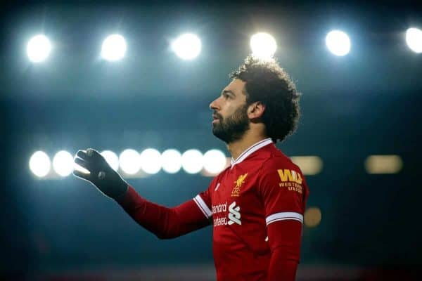 LIVERPOOL, ENGLAND - Saturday, March 3, 2018: Liverpool's Mohamed Salah during the FA Premier League match between Liverpool FC and Newcastle United FC at Anfield. (Pic by Peter Powell/Propaganda)