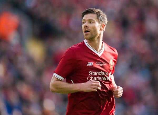 LIVERPOOL, ENGLAND - Saturday, March 24, 2018J. Xabi Alonso of Liverpool Legends during the LFC Foundation charity match between Liverpool FC Legends and FC Bayern Munich Legends at Anfield. (Pic by Peter Powell/Propaganda)