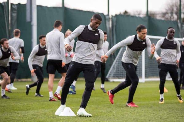 LIVERPOOL, ENGLAND - Tuesday, April 3, 2018: Liverpool's Georginio Wijnaldum during a training session at Melwood Training Ground ahead of the UEFA Champions League Quarter-Final 1st Leg match between Liverpool FC and Manchester City FC. (Pic by Paul Greenwood/Propaganda)