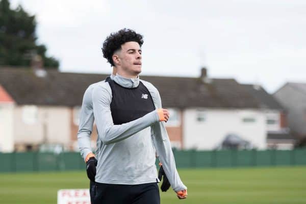 LIVERPOOL, ENGLAND - Tuesday, April 3, 2018: Liverpool's Curtis Jones during a training session at Melwood Training Ground ahead of the UEFA Champions League Quarter-Final 1st Leg match between Liverpool FC and Manchester City FC. (Pic by Paul Greenwood/Propaganda)