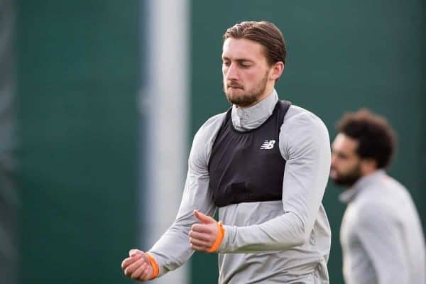 LIVERPOOL, ENGLAND - Tuesday, April 3, 2018: Liverpool's Conor Masterson during a training session at Melwood Training Ground ahead of the UEFA Champions League Quarter-Final 1st Leg match between Liverpool FC and Manchester City FC. (Pic by Paul Greenwood/Propaganda)