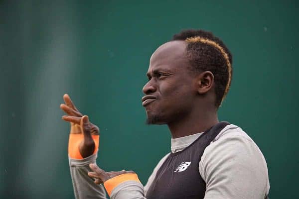 LIVERPOOL, ENGLAND - Monday, April 9, 2018: Liverpool's Sadio Mane during a training session at Melwood Training Ground ahead of the UEFA Champions League Quarter-Final 2nd Leg match between Manchester City FC and Liverpool FC. (Pic by David Rawcliffe/Propaganda)