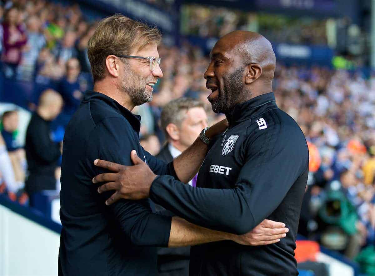 WEST BROMWICH, ENGLAND - Saturday, April 21, 2018: Liverpool's xxxx during the FA Premier League match between West Bromwich Albion FC and Liverpool FC at the Hawthorns. (Pic by David Rawcliffe/Propaganda)