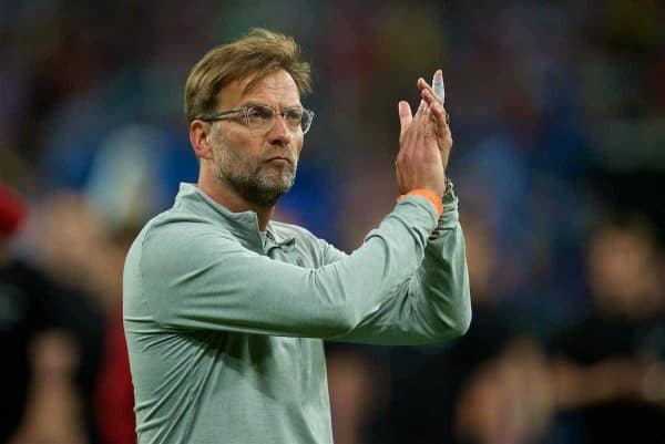 KIEV, UKRAINE - Saturday, May 26, 2018: Liverpool's manager Jürgen Klopp looks dejected as his side lose during the UEFA Champions League Final match between Real Madrid CF and Liverpool FC at the NSC Olimpiyskiy. Real Madrid won 3-1. (Pic by Peter Powell/Propaganda)