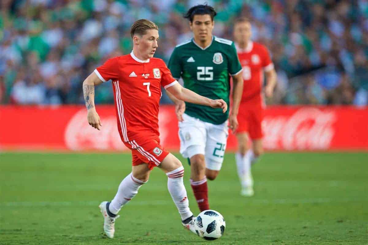 LOS ANGELES, USA - Monday, May 28, 2018: Wales' Harry Wilson during an international friendly between Mexico and Wales at the Rose Bowl. (Pic by David Rawcliffe/Propaganda)