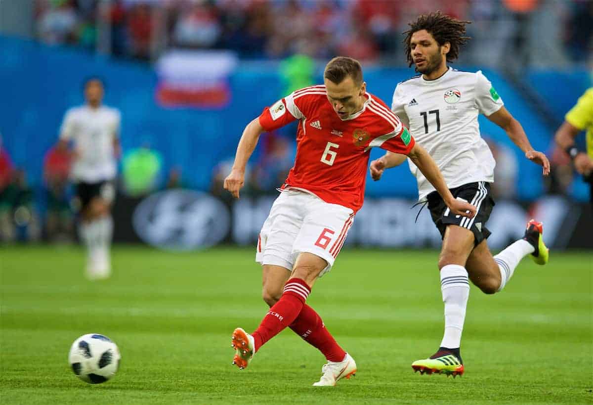 SAINT PETERSBURG, RUSSIA - Sunday, June 17, 2018: Russia's Denis Cheryshev during the FIFA World Cup Russia 2018 Group A match between Russia and Egypt at the Saint Petersburg Stadium. (Pic by David Rawcliffe/Propaganda)