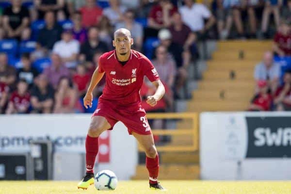 CHESTER, ENGLAND - Saturday, July 7, 2018: Liverpool's Fabinho during a preseason friendly match between Chester FC and Liverpool FC at the Deva Stadium. (Pic by Paul Greenwood/Propaganda)