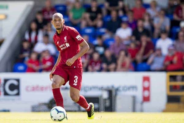 CHESTER, ENGLAND - Saturday, July 7, 2018: Liverpool's Fabinho during a preseason friendly match between Chester FC and Liverpool FC at the Deva Stadium. (Pic by Paul Greenwood/Propaganda)