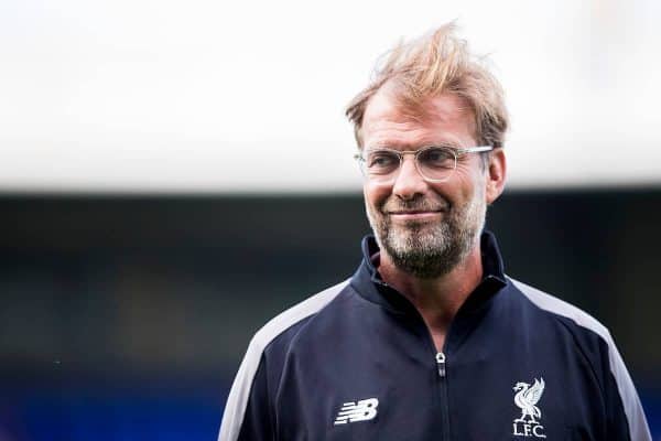 BIRKENHEAD, ENGLAND - Tuesday, July 10, 2018: Liverpool's manager Jürgen Klopp before a preseason friendly match between Tranmere Rovers FC and Liverpool FC at Prenton Park. (Pic by Paul Greenwood/Propaganda)