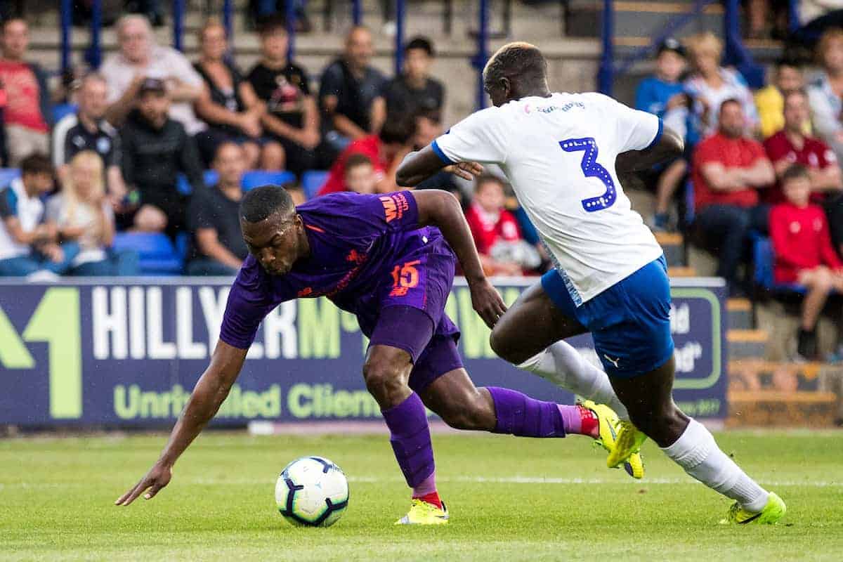 BIRKENHEAD, ENGLAND - Tuesday, July 10, 2018: Liverpool's Daniel Sturridge during a preseason friendly match between Tranmere Rovers FC and Liverpool FC at Prenton Park. (Pic by Paul Greenwood/Propaganda)