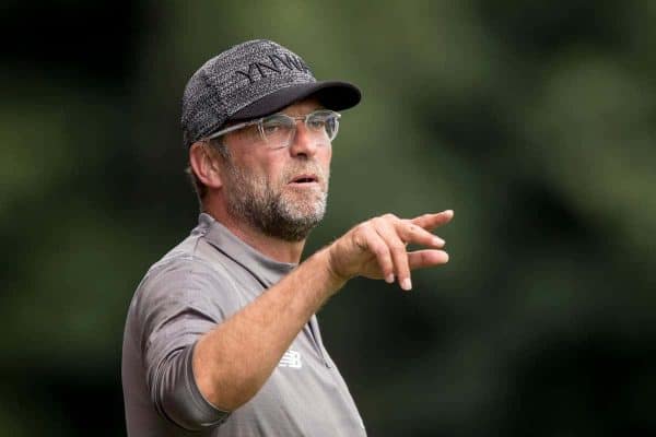 BURY, ENGLAND - Saturday, July 14, 2018: Liverpool's manager Jürgen Klopp during a preseason friendly match between Bury FC and Liverpool FC at Gigg Lane. (Pic by Paul Greenwood/Propaganda)