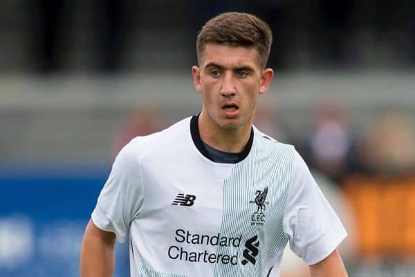 NUNEATON, ENGLAND - Saturday, July 29, 2017: Liverpool's Cameron Brannagan during a pre-season friendly between Liverpool and Coventry City at the Liberty Way Stadium. (Pic by Paul Greenwood/Propaganda)