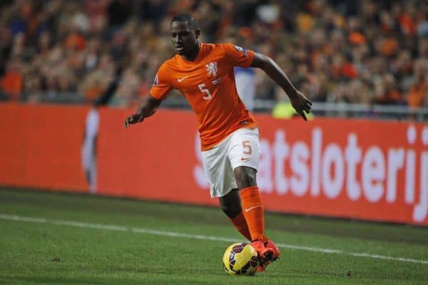 Netherlands' Jetro Willems passes ball during the Euro 2016 group A qualifying round soccer match between the Netherlands and Latvia at ArenA stadium in Amsterdam, Netherlands, Sunday, Nov. 16, 2014. (AP Photo/Peter Dejong)