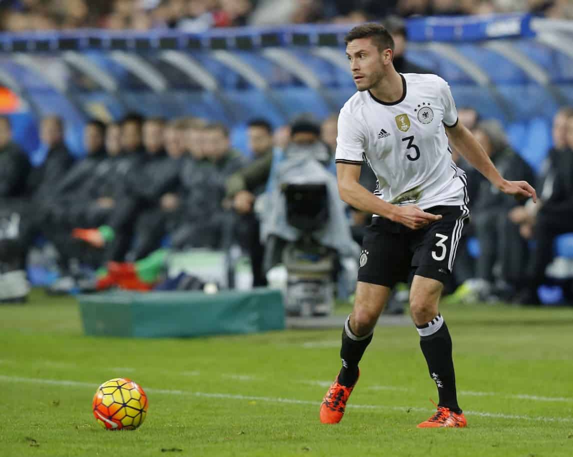 Germany¬ís Jonas Hector controls the ball during his international friendly soccer match France against Germany at the Stade de France stadium in Saint Denis, outside Paris, Friday Nov. 13, 2015 in Paris, (AP Photo/Michel Euler)