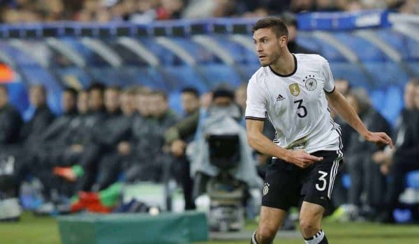 Germany¬ís Jonas Hector controls the ball during his international friendly soccer match France against Germany at the Stade de France stadium in Saint Denis, outside Paris, Friday Nov. 13, 2015 in Paris, (AP Photo/Michel Euler)