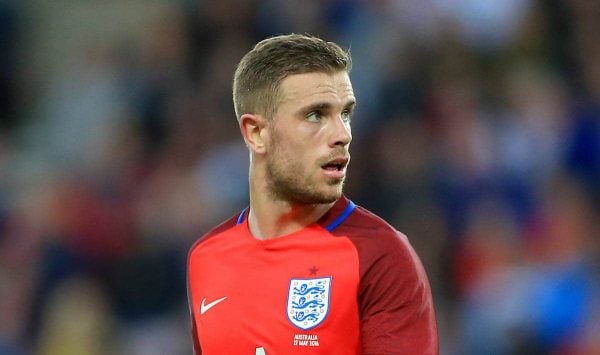 Picture by: Tim Goode / PA Wire/Press Association Images  England's Jordan Henderson during the International Friendly at the Stadium of Light, Sunderland.