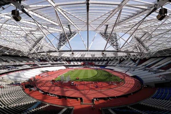 General view of the stadium during day two of the Muller Anniversary Games at the Olympic Stadium, Queen Elizabeth Olympic Park, London. PRESS ASSOCIATION Photo. Picture date: Saturday July 23, 2016. See PA story ATHLETICS London. Photo credit should read: Adam Davy/PA Wire. RESTRICTIONS: Editorial Use only, Any commercial use to be approved by British Athletics. Call +44 (0)1158 447447 for further information.