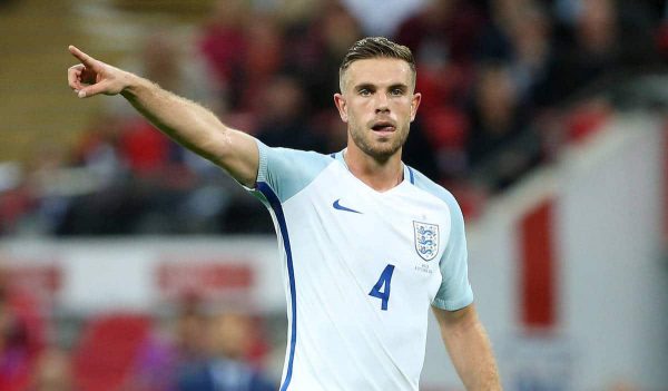 England's Jordan Henderson in action during the World Cup Qualifying Group F match at Wembley Stadium, London. Picture date October 8th, 2016 Pic David Klein/Sportimage via PA Images